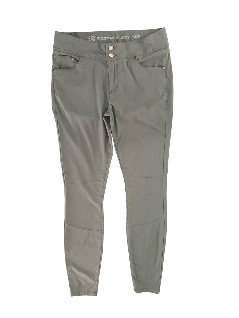 Toad&Co Flextime Skinny Pants Gray Outdoor Hiking Travel Stretch Women's 10